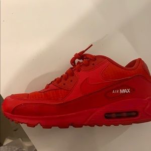 Red air max shoes